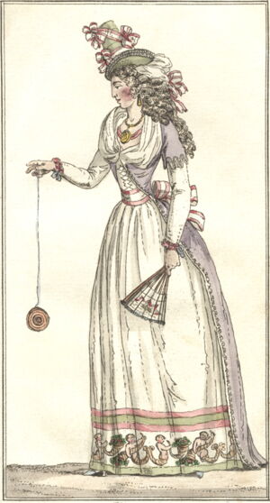 Dame mit Jo-Jo aus dem Journal des Luxus und der Moden, Oktober 1791