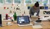 Gruppe BETTINE, Arbeitssituation im Atelierhaus, Schloss Wiepersdorf 2020